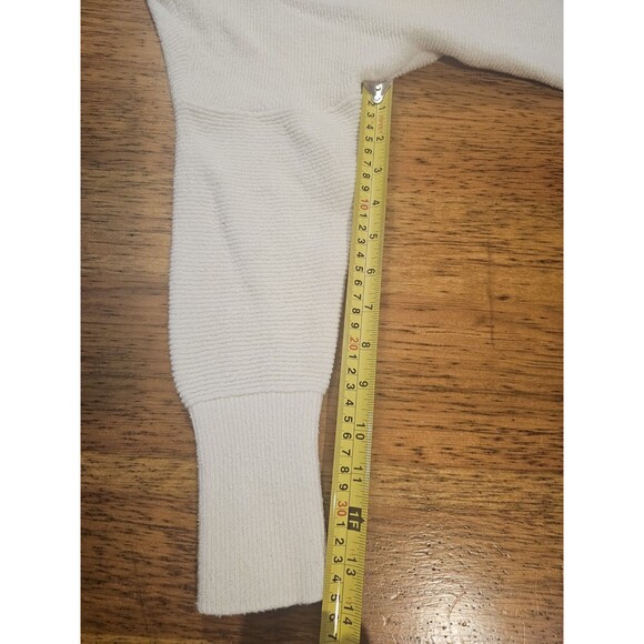 Free People Sweater Ottoman Slouchy Ribbed Mock Neck Tunic White Ivory Size XS - Picture 6 of 10